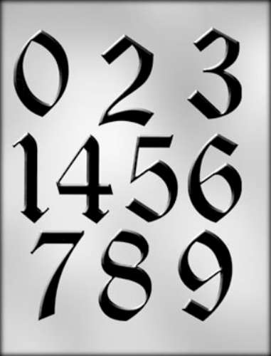 Gothic Numbers Chocolate Mould - Click Image to Close